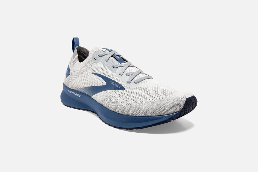 Brooks Israel Levitate 4 Road Running Shoes Mens - White/Blue - VXD-526184